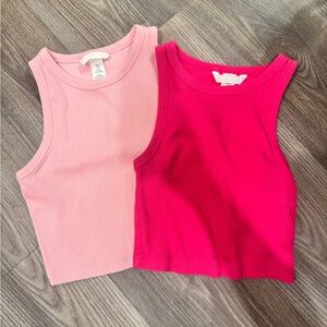 H&M Pink and Red Crop Tops